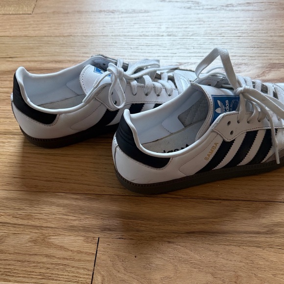 adidas White Leather samba with Black white and tan size 9 - Picture 4 of 6